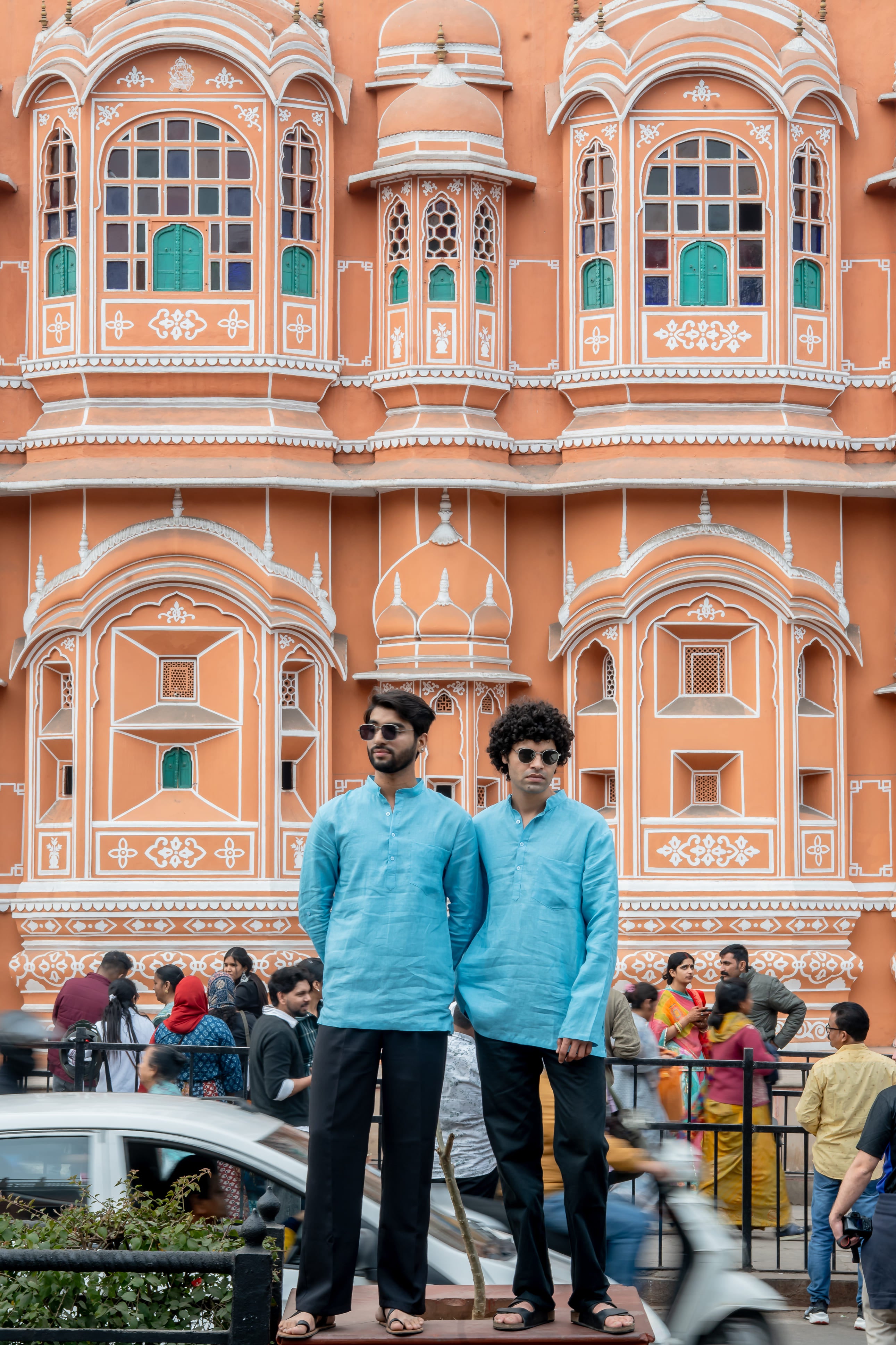 Aasmani light blue premium linen short kurta by Mr.Saa (Mr.सा)
