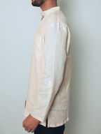 Bhor light peach premium linen short kurta by Mr.Saa (Mr.सा)