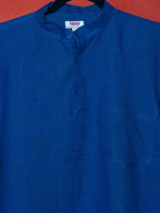 Mor Pankhi peacock blue premium linen short kurta by Mr.Saa (Mr.सा)