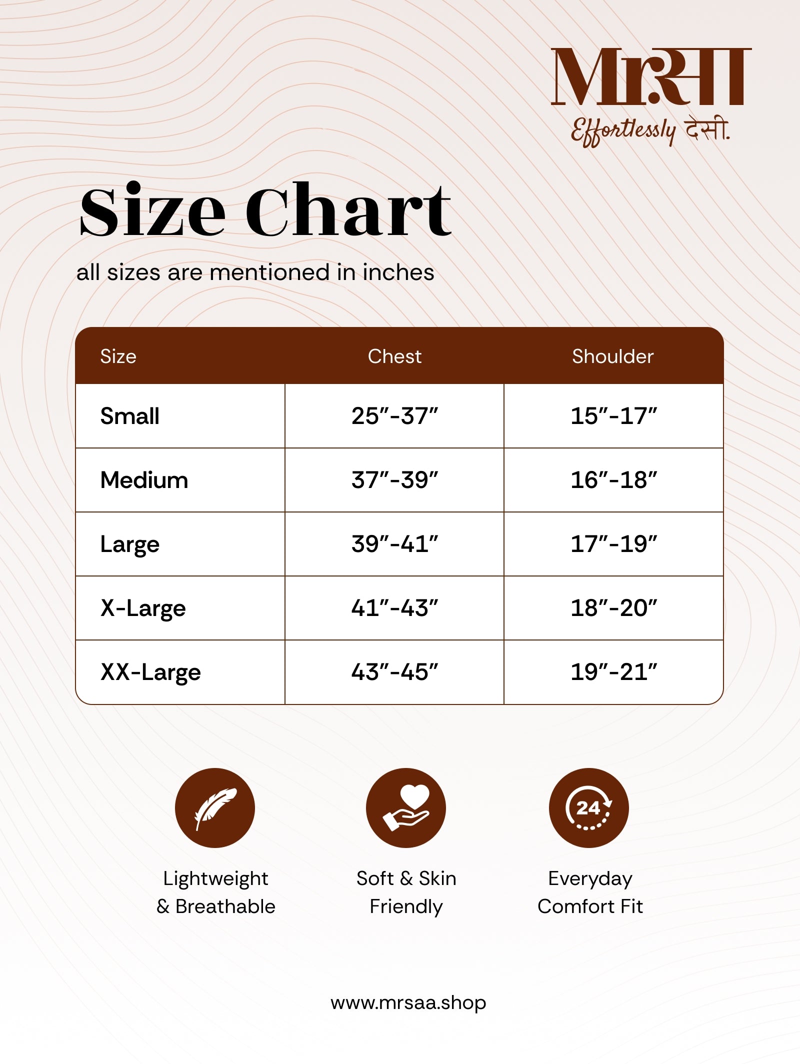 linen short kurta size chart by Mr.Saa (Mr.सा)